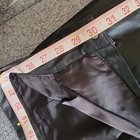 Calliope Vintage Soft Supple Black Leather Skirt W Front Zipper And Snap - Picture 7 of 10
